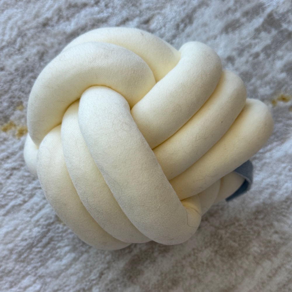 Cream Knot Accent Pillow - Soft Decorative Home Cushion decor